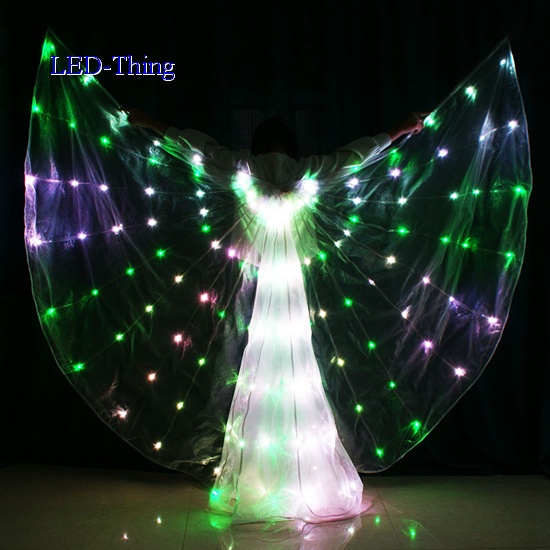 Angel Wings LED With Lights Battery Operated Belly Dance Butterfly Fairy Wing