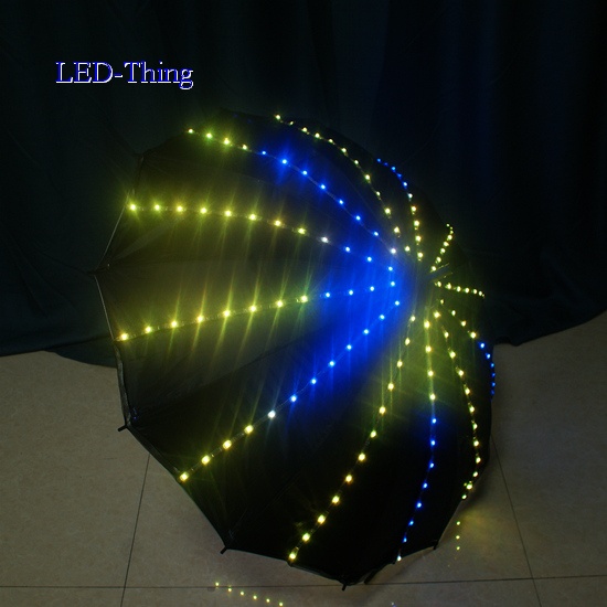 LED Luminous Glowing In The Dark Rainbow Colorful Umbrella