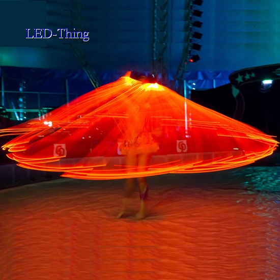LED Light Up Fiber Optic Swirl Jelly Fish Dance Props
