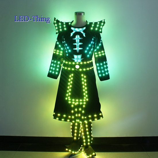 LED Ancient Warrior Soldier Samurai knight Performance Costume