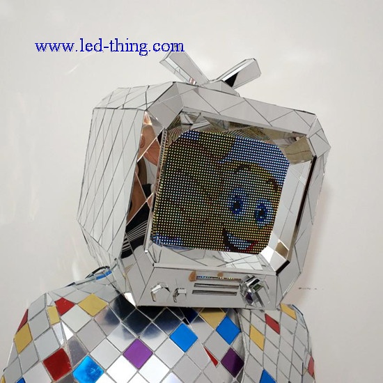 Mirror LED Screen with 3D Silver Color Mirror Helmet