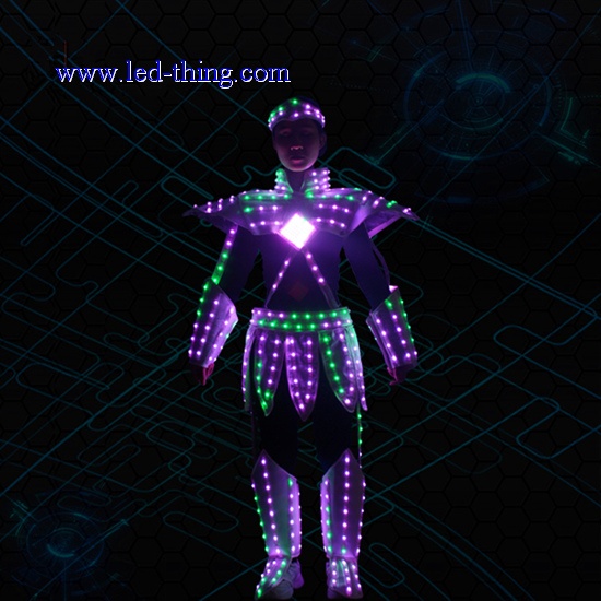 Queen Style LED Costume with Crown, Coat,Dress,Boots,LED Screen