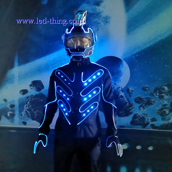 LED Bicyle Motorcyle Race Driver Suit with Helmet