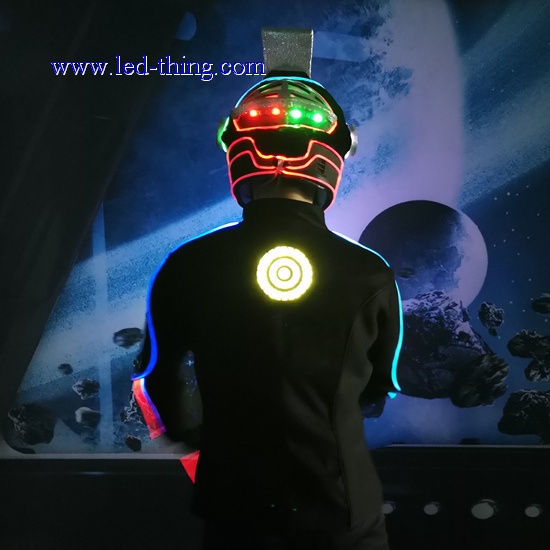 LED Bicyle Motorcyle Race Driver Suit with Helmet