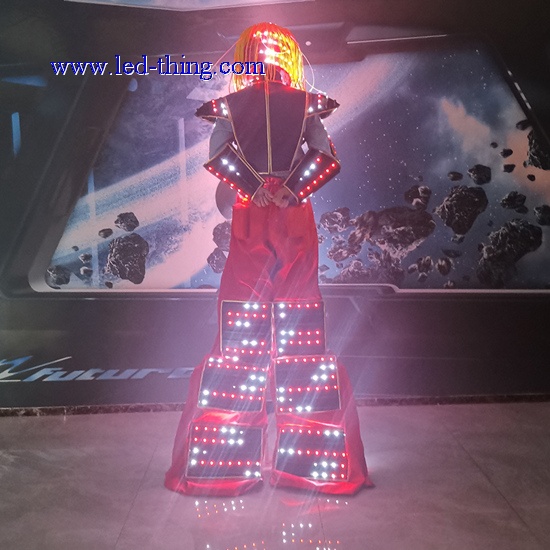 LED Stilt Cyborg Robot Costume