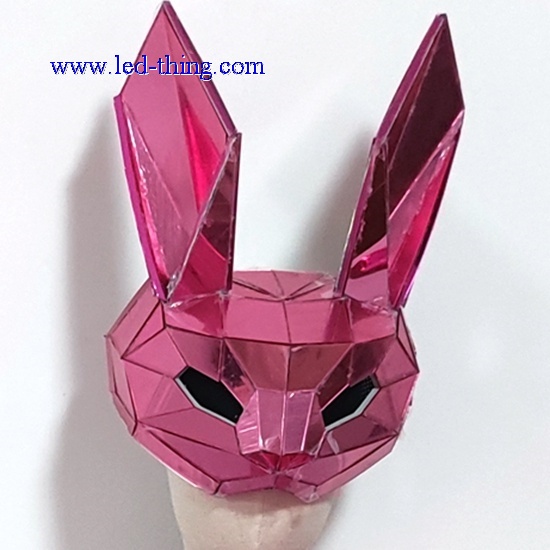 3D Pink Mirror Bunny Mask