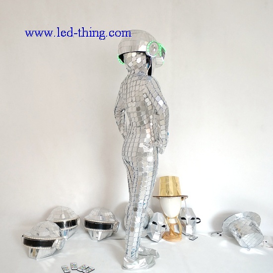 Discoball Helmet Silver Golden Mirror Costume For Female