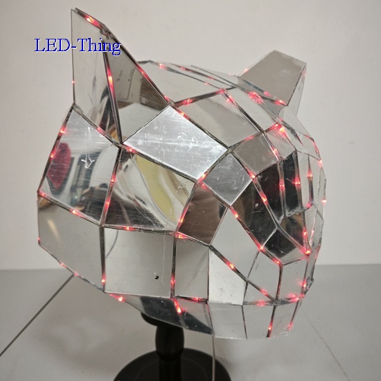 Silver Godlen LED Mirror Owl Head Mask Facewear