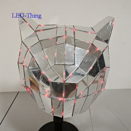 Silver Godlen LED Mirror Owl Head Mask Facewear