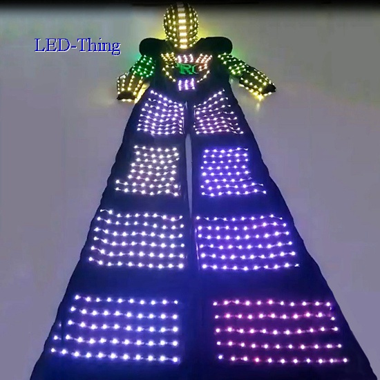 LED Stilt Walking Robot Costume with LED Screen