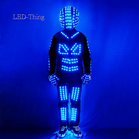 LED Digital Smart Pixel Neon Glow Robot Costume