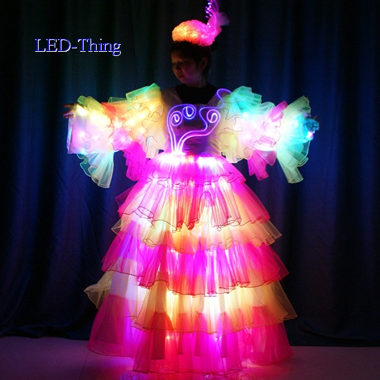 LED Ballroom Samba Carnival Dance Luminous Dress Skirt