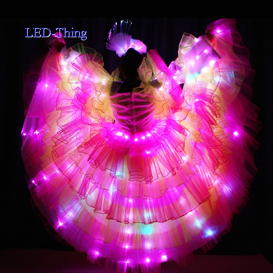 LED Ballroom Samba Carnival Dance Luminous Dress Skirt