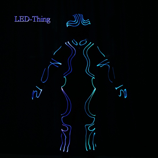 LED Digital Fiber Optic Tron Futuristic Illuminated outfit costume