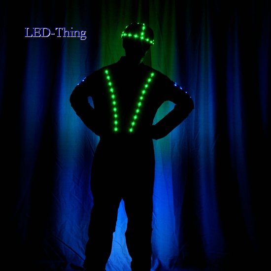 LED Illuminated Dance Tron Robot Costume with Hat for Americas Got Talent