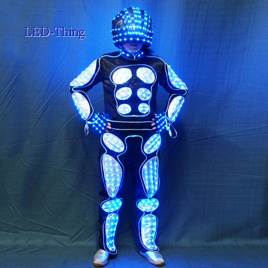 LED Wearable Stick Figure Robot Fiber Optic Tron Dance Costume