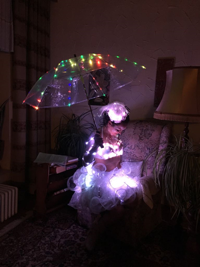 LED Clear Umbrella with LED Belly Dance Dress Skirt