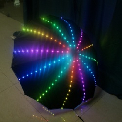 LED Luminous Glowing In The Dark Rainbow Colorful Umbrella