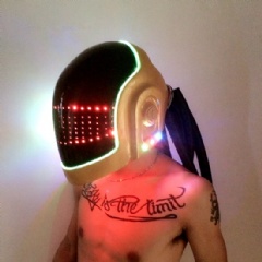 LED Luminous DJ Punk Helmet with Rock Gloves