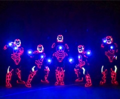 LED Ironman Fiber Male Hero Costume