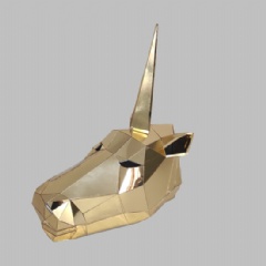 3D Golden Unicorn Helmet