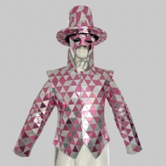 Pink Mirror Jacket with Hat
