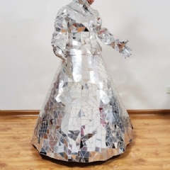Silver Godlen Mirror Dress Costume For Lady Girl Princess Fairy Dress