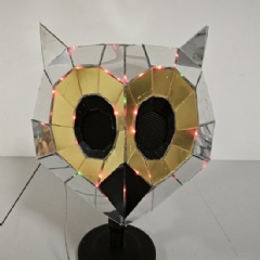 Silver Godlen LED Mirror Owl Head Mask Facewear