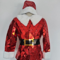 Merry Christmas Santa Claus Mirror Costume For Party Entertainment