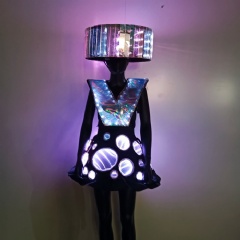 LED Creative Mirror Dress For Club DJ Girl