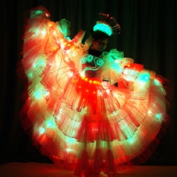 LED Ballroom Samba Carnival Dance Luminous Dress Skirt
