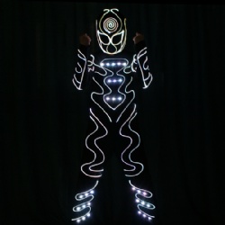 LED Fiber Optic Flashing Luminous Tron Traje Costume Clothing
