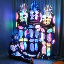 LED Wearable Stick Figure Robot Fiber Optic Tron Dance Costume