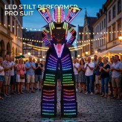 Next-Gen LED Robot Stilt Walker Suit: The Ultimate High-Tech Performance Gear for Nightclubs and Festivals
