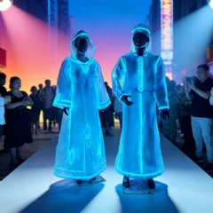 Luminous LED Arabian Robes: Futuristic Fiber Optic Thobe and Kaftan for Cultural Performances and Grand Events