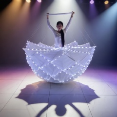 Kinetic LED Lifting Dress: Smart Transformable Stage Wear for High-Tech Dance and Circus Performances