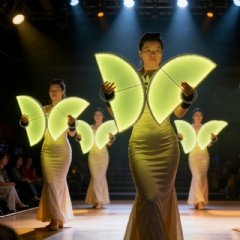 Professional LED Performance Fans: High-Brightness Glow Hand Fans for Stage Dance, Cultural Showcases & Immersive Event Entertainment