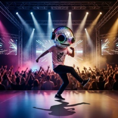 Reflective Mirror Ball Helmet for EDM Performers - Cyberpunk Disco Headpiece Festival Gear